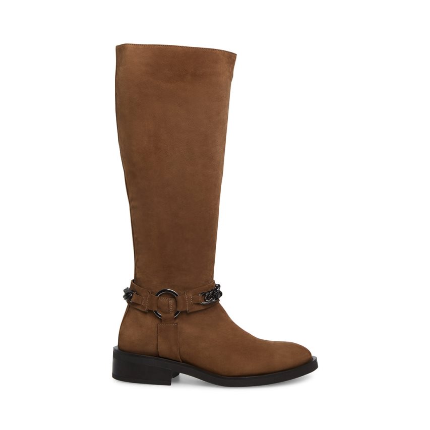 Botas Altas Steve Madden Quin Nubuck Mujer Marrones | ES SQ2461